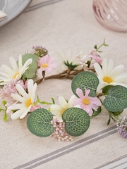 Lights4fun Green Pink White Single Daisy Candle Holder - Image 1 of 2