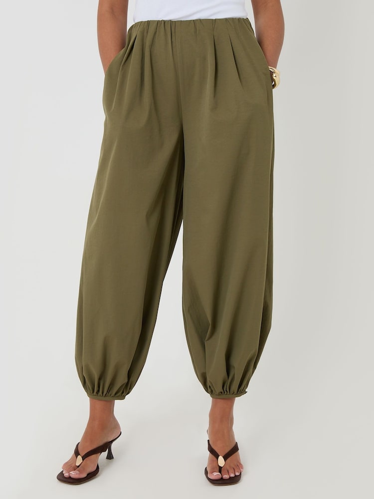 Threadbare Green Balloon Trousers with Pockets - Image 2 of 4