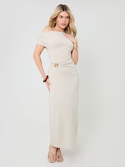 Threadbare Off Shoulder Draped Jersey Maxi Dress - 圖片 1/4