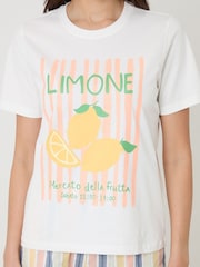 Threadbare Lemonade Graphic Print Short Cotton Pyjama Set - صورة 4 من 5