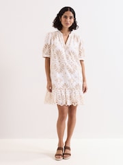 Phase Eight Natural Liliana Mini Dress - Image 3 of 7