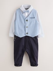 Baker by Ted Baker Blue Smart Mockable Waistcoat - Image 1 of 7