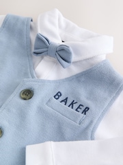 Baker by Ted Baker Blue Smart Mockable Waistcoat - Image 4 of 7