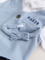 Baker by Ted Baker Blue Smart Mockable Waistcoat - Image 5 of 7