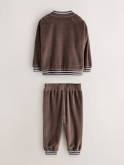 Baker by Ted Baker Brown 3 Piece Cord Jacket Blue T-Shirt and Joggers Set - Image 12 of 17