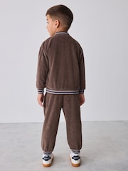 Baker by Ted Baker Brown 3 Piece Cord Jacket Blue T-Shirt and Joggers Set - Image 4 of 17