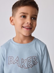 Baker by Ted Baker Brown 3 Piece Cord Jacket Blue T-Shirt and Joggers Set - Image 5 of 17