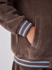 Baker by Ted Baker Brown 3 Piece Cord Jacket Blue T-Shirt and Joggers Set - Image 9 of 17