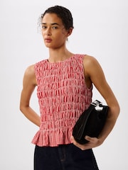 Whistles Gingham Shirred Top - Imaginea 1 din 5