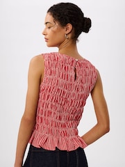 Whistles Gingham Shirred Top - Imaginea 2 din 5