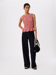 Whistles Gingham Shirred Top - Imaginea 3 din 5