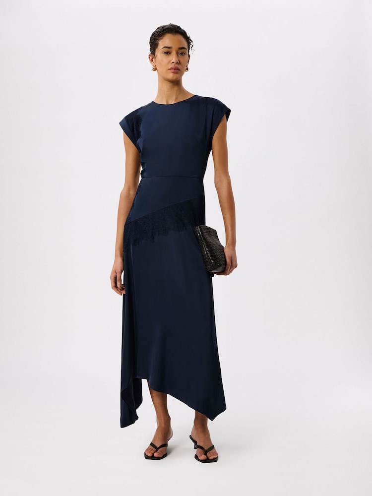 Φόρεμα με δαντέλα και σφυρίχτρες, ασύμμετρο - Εικόνα 1 από 4 Φόρεμα με δαντέλα και σφυρίχτρες, ασύμμετρο - Εικόνα 1 από 4