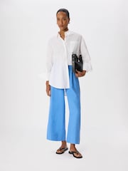 Whistles Elasticated Linen Crop Trousers - Imagen 1 de 5