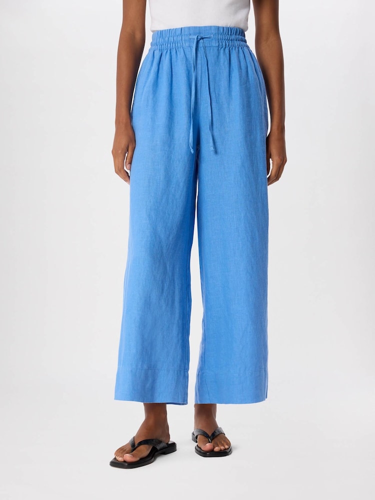 Whistles Elasticated Linen Crop Trousers - Imagen 2 de 5