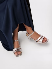 Whistles Silver Cutout Block Heel Sandals - Image 1 of 4