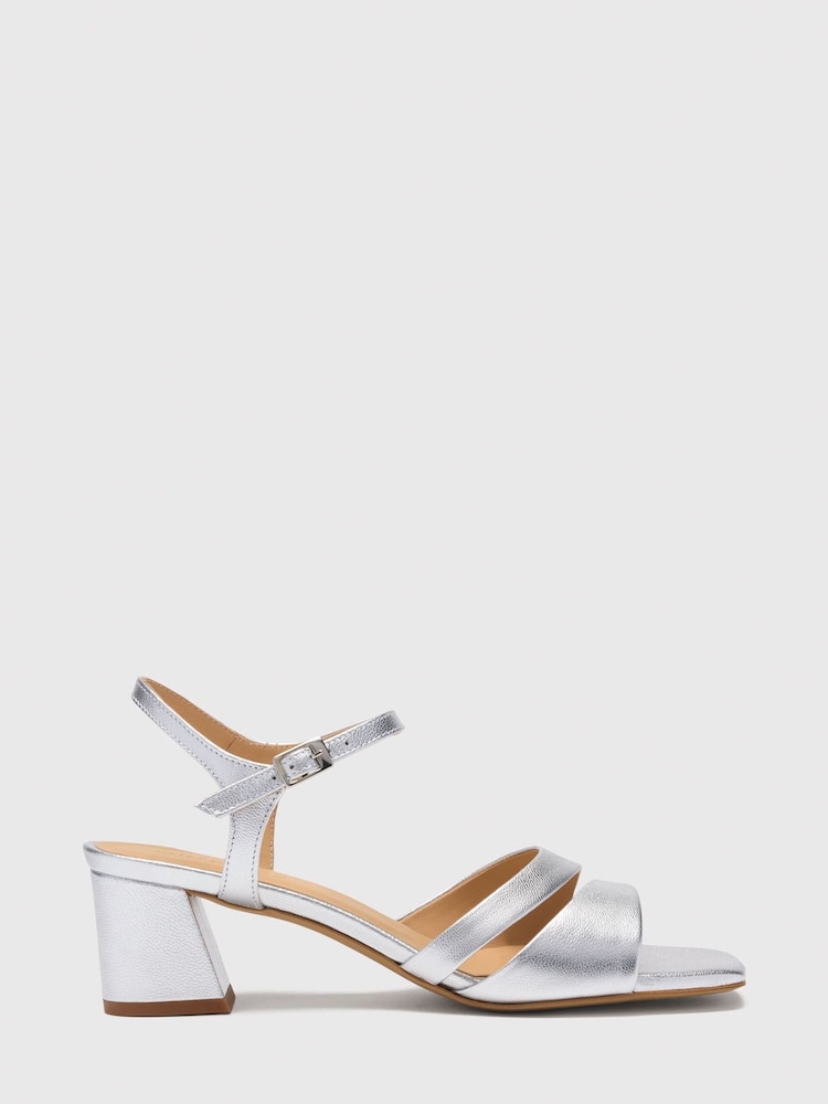 Whistles Silver Cutout Block Heel Sandals - Image 2 of 4