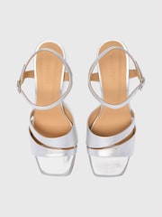 Whistles Silver Cutout Block Heel Sandals - Image 3 of 4