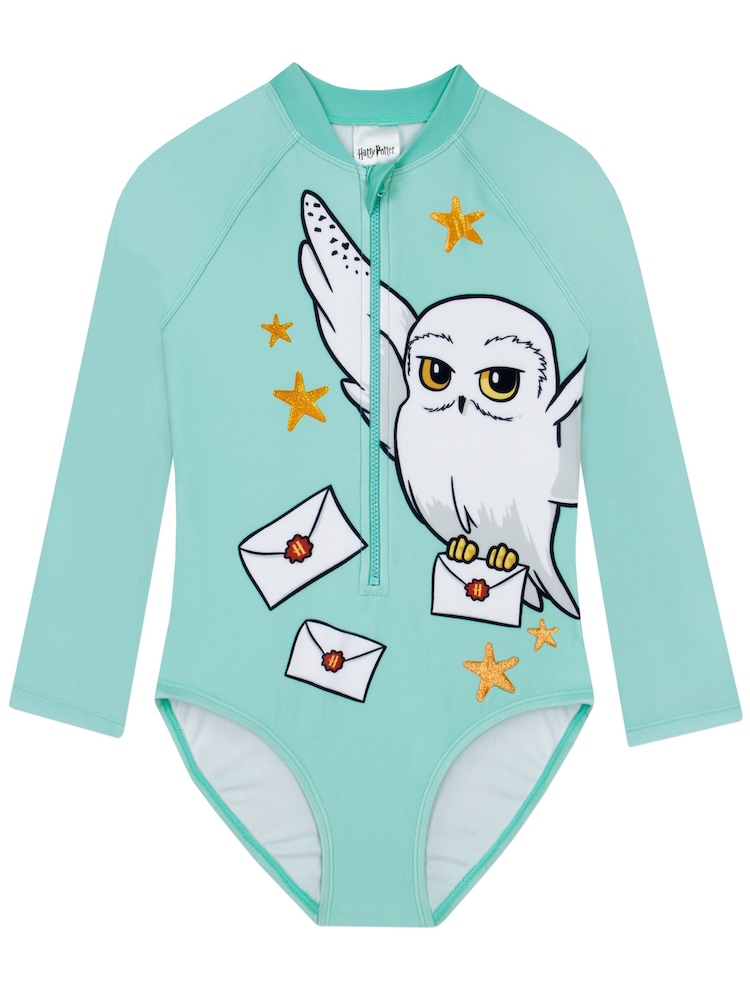 Character Blue Harry Potter Long Sleeve Hedwig Swimsuit - Image 1 of 12