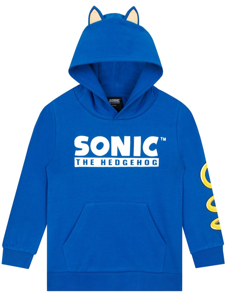 Character Blue Sonic The Hedgehog Hoodie With 3D Features - Image 1 of 12