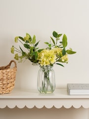 Scottish Everlastings Ltd Green Faux Hydrangeas in Glass Vase - Image 1 of 3