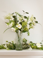 Scottish Everlastings Ltd White Floral & Eucalyptus Arrangement - Image 1 of 3