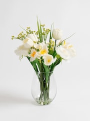 Scottish Everlastings Ltd White Faux Mixed Floral in Glass Vase - Image 3 of 3