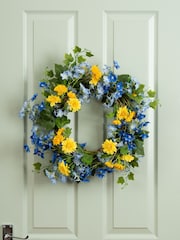 Scottish Everlastings Ltd Blue Floral Wreath - Image 1 of 3