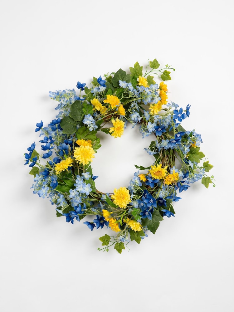 Scottish Everlastings Ltd Blue Floral Wreath - Image 3 of 3