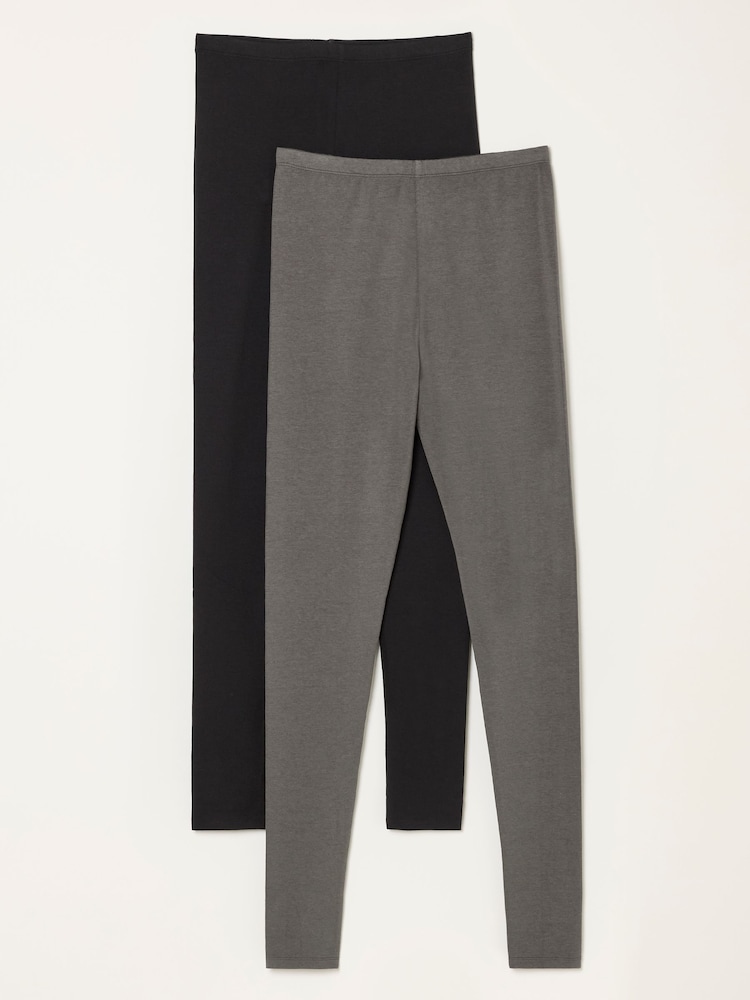 FatFace 2 Pack Meribel Grey/Black Leggings - Image 1 of 8