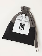 FatFace 2 Pack Meribel Grey/Black Leggings - Image 8 of 8
