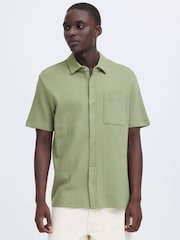Blend Green Fillip Short Sleeve Cotton Waffle Shirt - Image 1 of 8