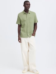 Blend Green Fillip Short Sleeve Cotton Waffle Shirt - Image 3 of 8