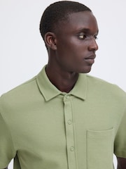 Blend Green Fillip Short Sleeve Cotton Waffle Shirt - Image 4 of 8