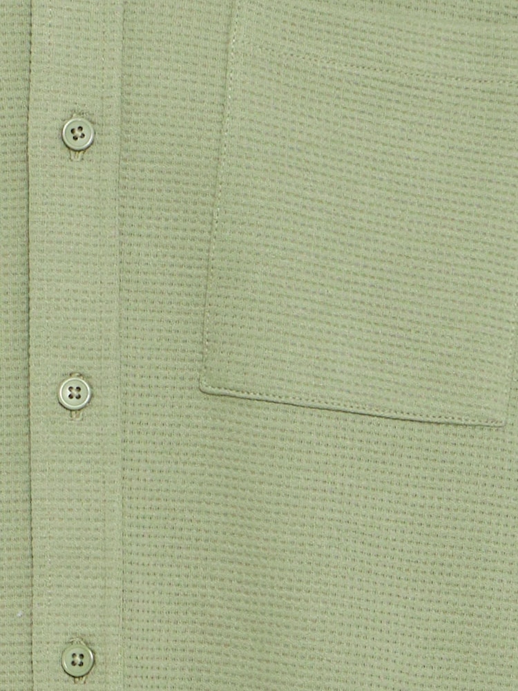 Blend Green Fillip Short Sleeve Cotton Waffle Shirt - Image 8 of 8