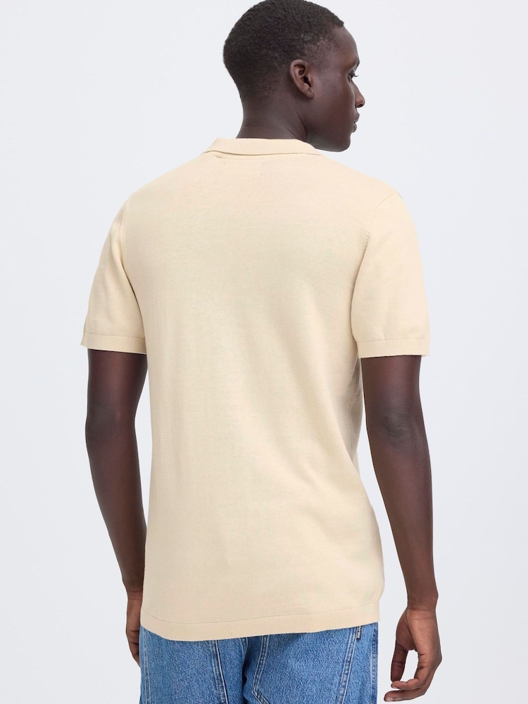 Blend Natural Bray Open Collar Polo Shirt - Image 2 of 7