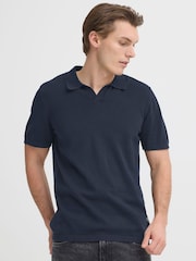 Blend Blue Bray Open Collar Polo Shirt - Image 1 of 7