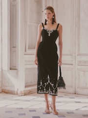 Love & Roses X V&A Black Embellished Velvet Camisole - Image 3 of 4