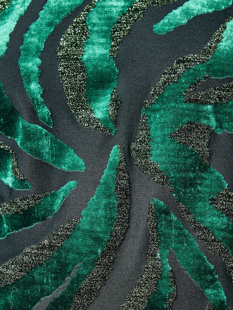 Love & Roses Green Zebra Burnout 3/4 Sleeve Blouse - Image 6 of 6 Love & Roses Green Zebra Burnout 3/4 Sleeve Blouse - Image 6 of 6