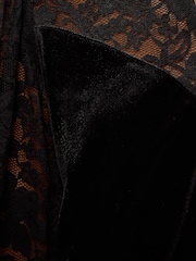 Love & Roses Black Velvet Lace Long Sleeve Blouse - Image 5 of 5