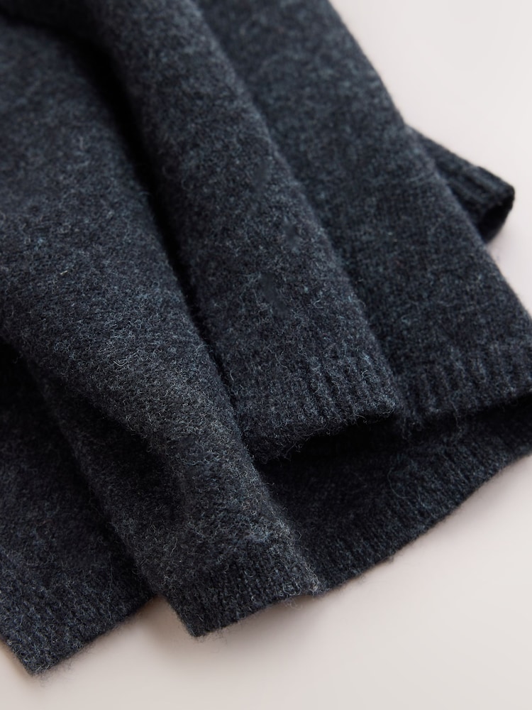 Charcoal Grey N. Premium Merino Wool Knit Cape Poncho - Image 3 of 3
