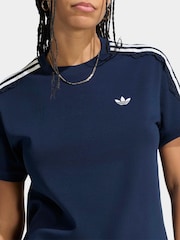 adidas Originals Navy Lace 3-Stripes T-Shirt - Image 4 of 6