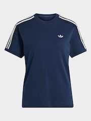 adidas Originals Navy Lace 3-Stripes T-Shirt - Image 6 of 6