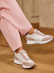 Love & Roses White Elasticated Slip on Jogger Trainers - Image 1 of 6