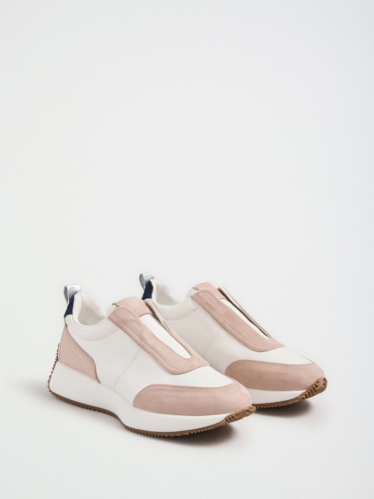 Love & Roses White Elasticated Slip on Jogger Trainers - Image 2 of 6