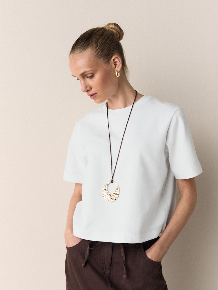 White Heavyweight Short Sleeve Crew Neck T-Shirt - Image 1 of 7