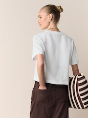 White Heavyweight Short Sleeve Crew Neck T-Shirt - Image 3 of 7