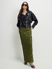 River Island Green Cornelli Maxi Skirt - Image 1 of 4