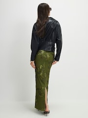 River Island Green Cornelli Maxi Skirt - Image 2 of 4