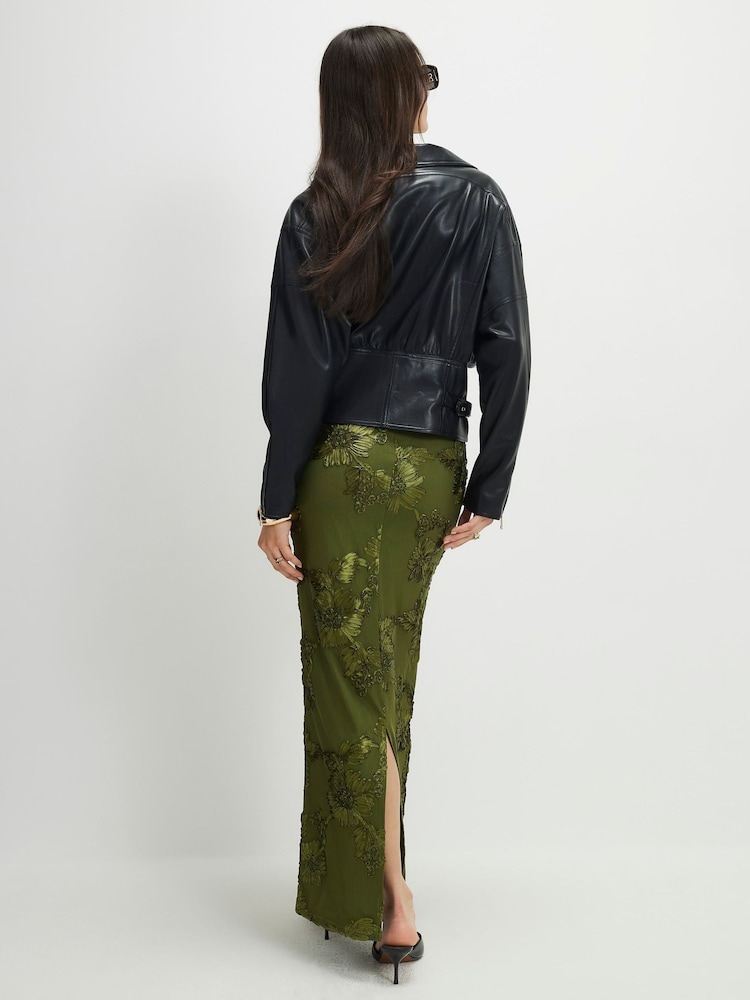 River Island Green Cornelli Maxi Skirt - Image 2 of 4
