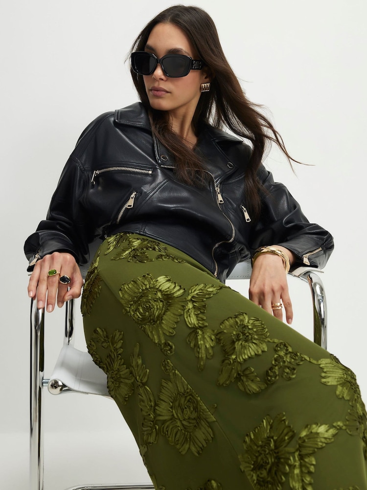 River Island Green Cornelli Maxi Skirt - Image 4 of 4